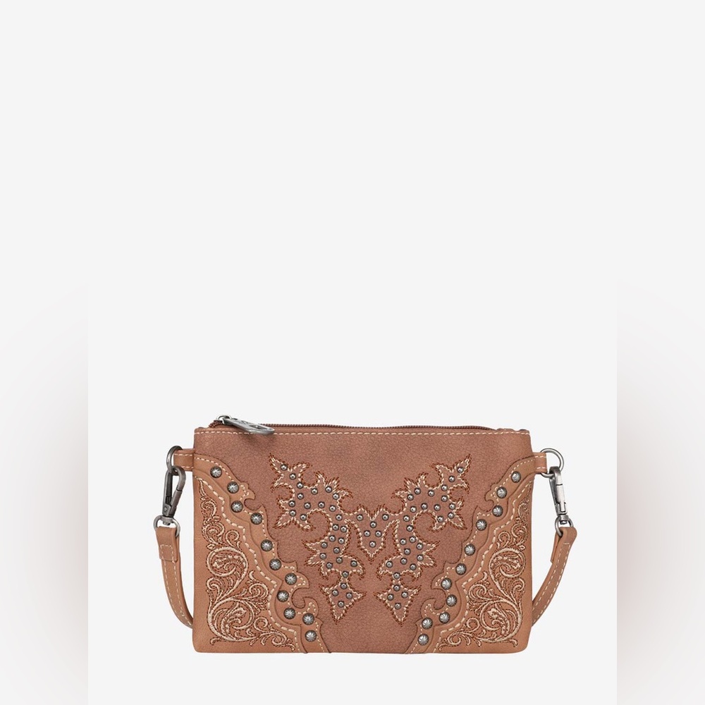 Montana West Boot Scroll Embroidered Crossbody Clutch